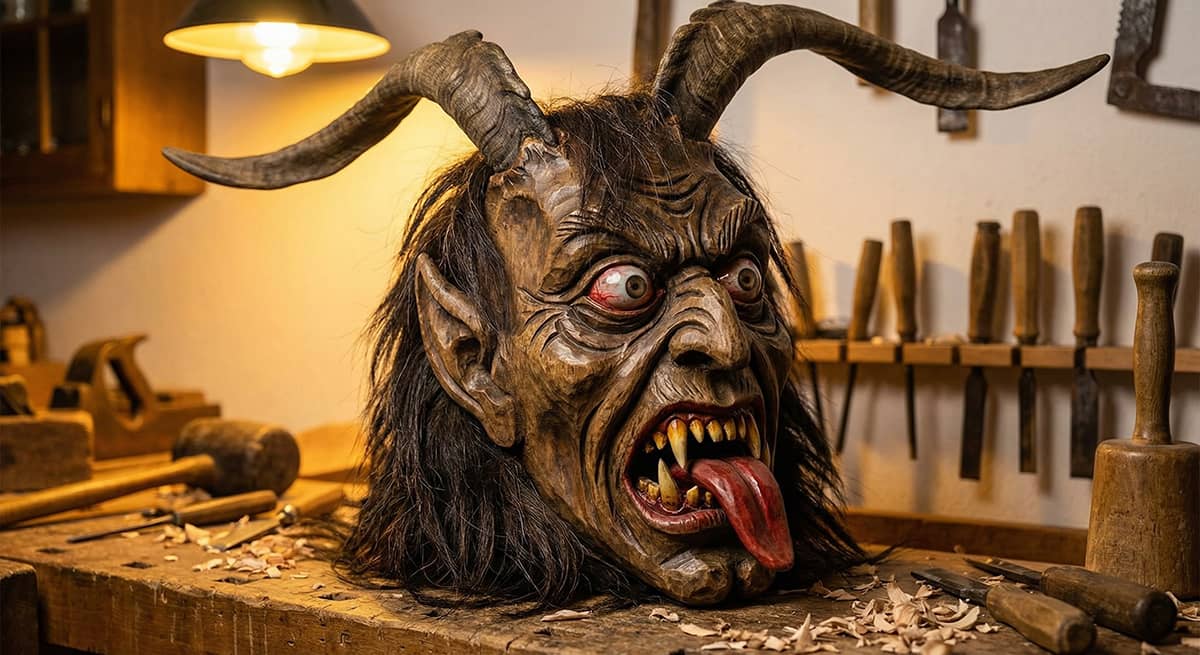 Деревянная маска Крампуса