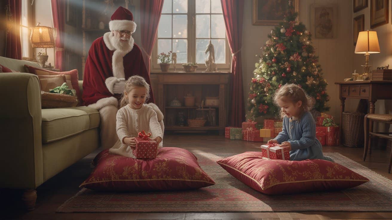Дети с подарками на День Святого Николая
