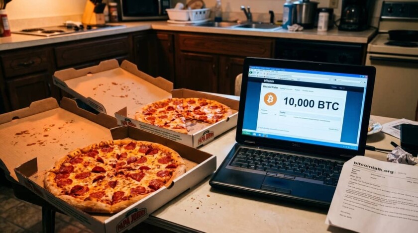 День піци та біткоїн: як 10 000 BTC купили дві піци — і змінили історію грошей